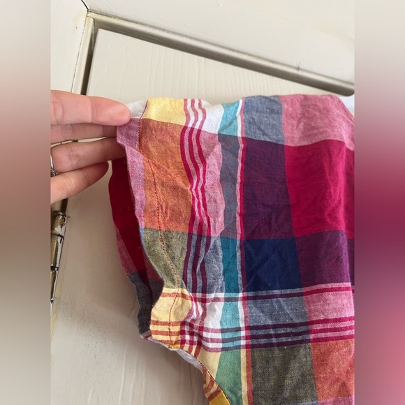 Vintage 90s made in India cotton Ace & Jig vibes plaid festival crop top S - Picture 3 of 7